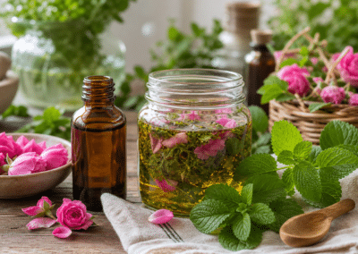 Sommer – Zitronenmelisse/Rosen-Tinktur und Balsam